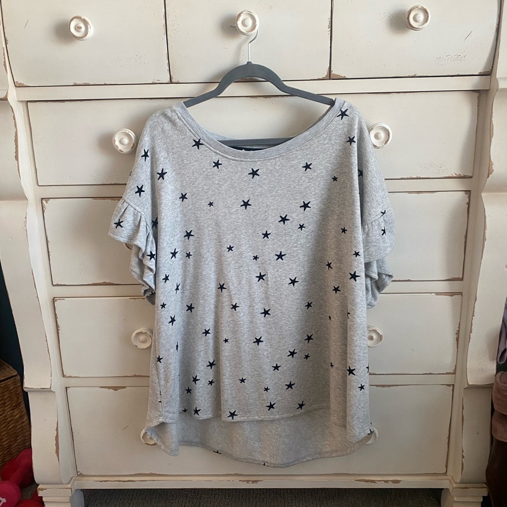 Jane and Delancey Gray and Black Star Top